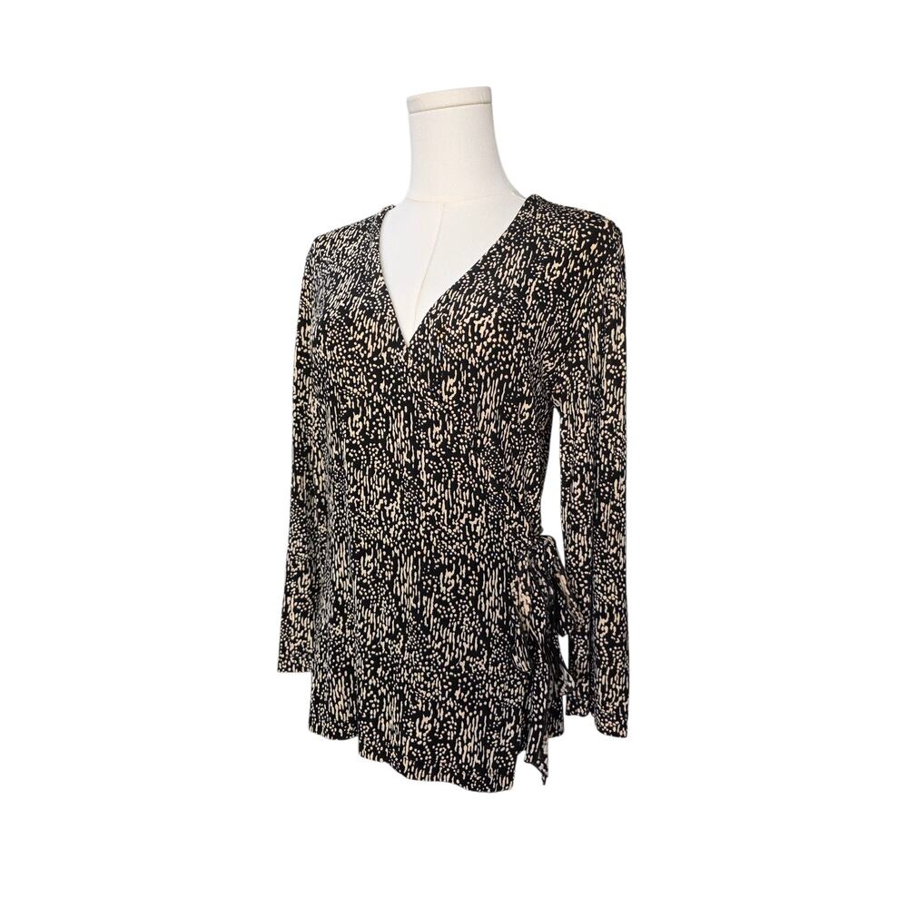 CHICO Women's Brown/Black Prt Wrapped Top
